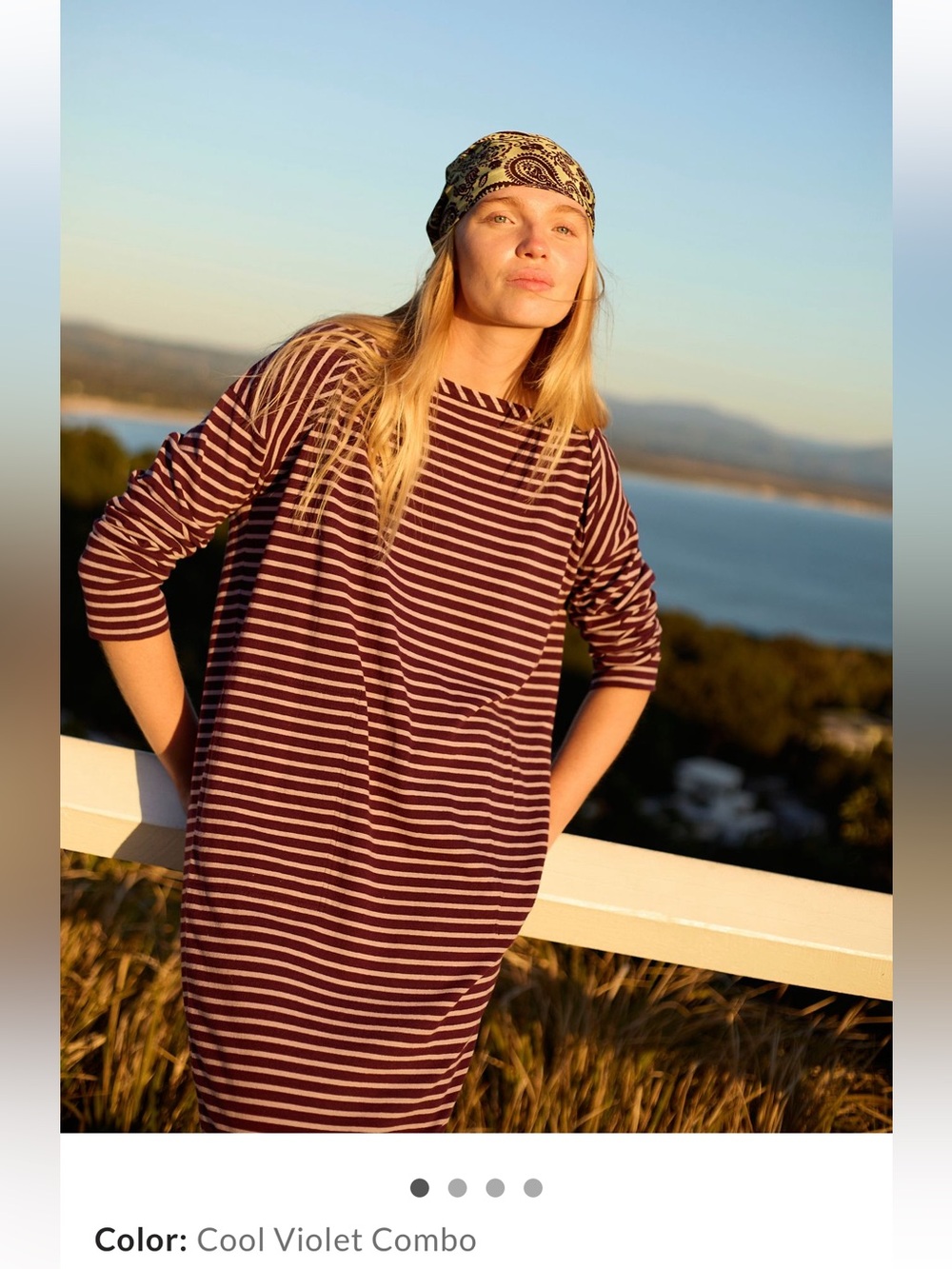 Free People Tivoli Maxi Dress in Cool Violet Combo Striped